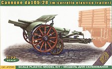 Cannone da105/28 with carrello elastico trailer (Plastic model)