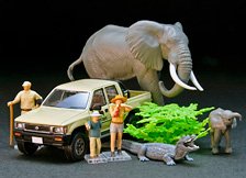 海洋堂×トミカリミテッド ヴィンテージ ジオコレ64 #カースナップ29a サファリ2 (トヨタ ハイラックス4WDピックアップ ダブルキャブ付属) (ミニカー)