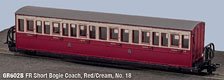 (OO-9) GR-602B FR Short `Bowsider` Coach - Red & Cream No.18 (Model Train)