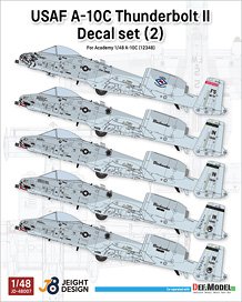 USAF A-10C Thunderbolt II Decal set (2) (for Academy) (Decal)