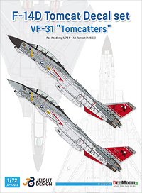 現用 アメリカ海軍 F-14Dトムキャットデカールセット VF-31トムキャッターズ(アカデミー用) (デカール)
