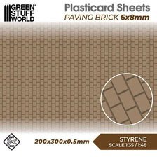 プラスチック シート- 舗装レンガ6x8mmテクスチャーシート (素材)