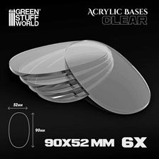 クリアーアクリルベース 楕円形90mm×52mm(6枚入) (ディスプレイ)