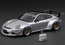 RWB 997 GT3 Silver With RWB Suitcase (ミニカー)