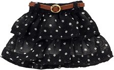1/12 Georgette Frill Skirt (Black x White) (Fashion Doll)