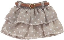 1/12 Georgette Frill Skirt (Greige x White) (Fashion Doll)