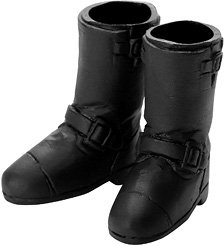 1/12 Engineer Boots (Approx.22mm Length Sofvi) (Black) (Fashion Doll)