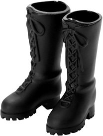 1/12 Race Up Boots (Approx.32mm Length Sofvi) (Black) (Fashion Doll)