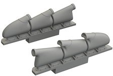 スピットファイア Mk.V 排気管 (3本、丸形) (タミヤ用) (プラモデル)
