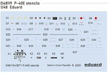 P-40E stencils Decal (for Eduard) (Decal)