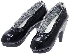 1/6 Enamel High Heels (Black) (Fashion Doll)