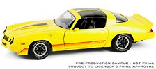 1980 Chevrolet Camaro Z/28 with T-Tops - Bright Yellow with Red Tri Color Stripes (ミニカー)