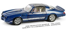 1980 Chevrolet Camaro Z/28 with T-Tops - Dark Blue with Charcoal Tri Color Stripes (ミニカー)