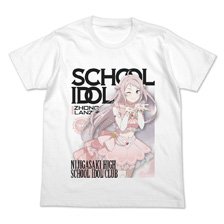 Love Live! Nijigasaki High School School Idol Club Lanzhu Zhong Full Color T-Shirt Official Card Game Ver./ White -XL (Anime Toy)