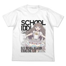 Love Live! Hasu no Sora Jogakuin School Idol Club Megumi Fujishima Full Color T-Shirt Official Card Game Ver./ White -L (Anime Toy)