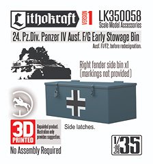 24 PzDiv Pz IV Ausf F/G Early Stwge Rack & Bin Ver. 1 (Plastic model)