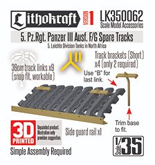 5 PzRgt Pz III Ausf F/G Spare Tracks Ver. 1 (Plastic model)