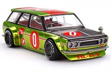 Datsun 510 Wagon OG Flo Yellow (RHD) (Diecast Car)