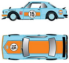 Model Kit Series 1971 Nissan Skyline GT-R Gulf Blue / Orange (Diecast Car)