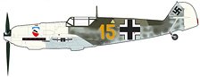 メッサーシュミット Bf-109E-3 `ドイツ空軍 カール・ヴォルフ機 フランス 1940` (完成品飛行機)