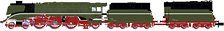 DR, steam locomotive 02 0201-0, fuel tender, chrome green w. white decor line, w. add. tender ep.V, DCC Sound (Model Train)