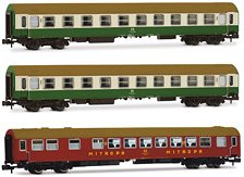 DR, 3-unit pack OSShD type B coaches, green/beige livery, WR + 2 x B, ep.IV (3両セット) (鉄道模型)