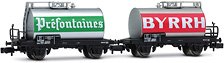 SNCF, 2-unit pack 2-axle tank wagons, `BYRRH`, ep.IV (2-Car Set) (Model Train)
