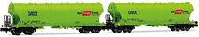 GATX, 2-unit pack 4-axle silowagond (rounded walls), neon-green livery, RAIL CARGO GROUP, ep.VI (2-Car Set) (Model Train)