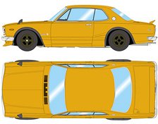 Nissan Skyline 2000GT-R (KPGC10) with Spoiler (NISSAN Works wheel) ブラウン (ミニカー)