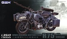 WWII German Motorcycles R75 Sidecar (Trailer 2 Versions) (Plastic model)