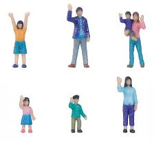 (N)Figure : Wave Hand People B (6 Pieces) (Model Train)