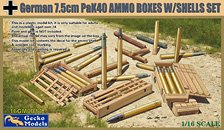 German 7.5cm PaK40 Anti-Tank Gun Ammo Box w/Shells Set (Plastic model)