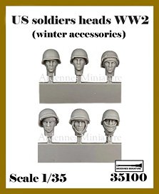 US Soldiers Heads WW2 (Winter Accessories) (Plastic model)