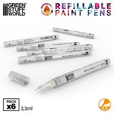 Refillable Paint Pen 0.5 (Pack x6) (Hobby Tool)