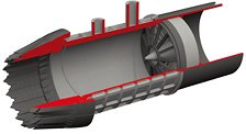 F-35B exhaust nozzle PRINT (for Tamiya) (Plastic model)