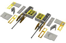 A6M5 Type 52 gun bays PRINT (for Eduard) (Plastic model)