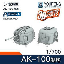 ロシア海軍 AK-100 100mm単装速射砲 (2個入) (プラモデル)