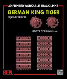 Gg26/800/300 Type Workable Track Links for King Tiger (3D Printed) (Plastic model)
