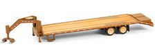 Gooseneck Trailer - Weathered with Red and White Conspicuity Stripes (Diecast Car)