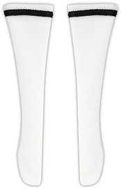 1/12 Lined Knee-High Socks (Black x White) (Fashion Doll)