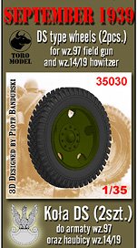 ポーランド軍 wz.97野砲 & wz.14/19 榴弾砲用DSタイプ車輪 (IBG用) (2個入り) (プラモデル)