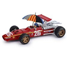 フェラーリ 312 F1 1968年フランスGP 1位 ＃26 J. Ickx ドライバーフィギュア&パラソル付 (ミニカー)
