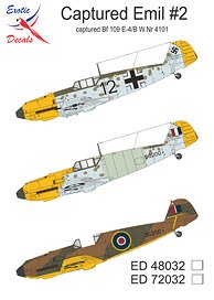 Captured Emil #2 captured Bf 109 E-4/B W.Nr 4101 (Decal)