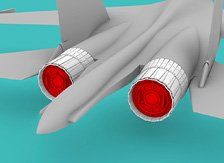 Su-27 アフターバーナー (開状態) w/FODカバーセット (トランぺッター用) (プラモデル)