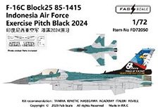 F-16C Block 25 85-1415 Indonesian Air Force Pitch Black 2024 (with Etching) (Decal)