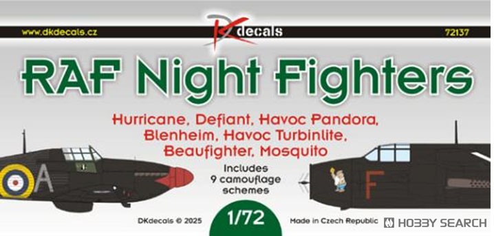 WW.II イギリス夜間戦闘機 (デカール) パッケージ1