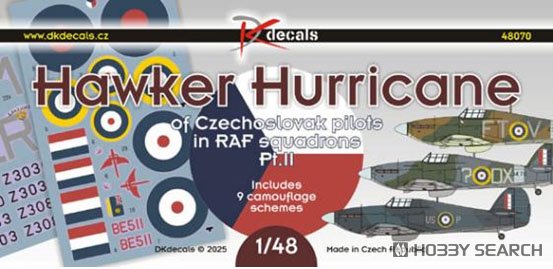 ホーカー ハリケーン `在英空軍チェコスロバキア人パイロット` パート2 (デカール) パッケージ1