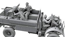 LRDG Crew 5 37mm Riding Shooting Scene (3 Figures) (Plastic model)