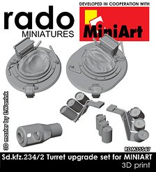 WWII German Sd.kfz. 234/2 Turret Upgrade Set for MINIART (Plastic model)