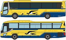 The Bus Collection J.R. Tokai Bus `Yellow Bus` Two Car Set (2 Cars Set) (Model Train)